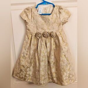 Adorable cream and gold toddler dress
